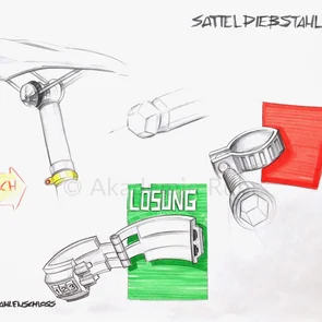 Die Produktdesign Mappe sollte natürlich einige aussagekräftige Produktideen beinhalten. Entsprechende Skizzen in 2-Punkt-Perspektive, wie diese aus unserem Mappenkurs Industrial-Design unterstreichen die Kraft der Idee