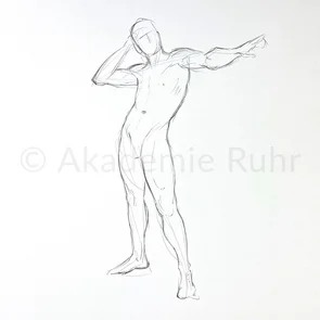 Menschen zeichnen lernen. Schritt für Schritt figürlich zeichnen lernen. Ein Beispiel aus einer Bildende Kunst Mappe