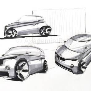 Lerne in unserem Mappenkurs einfach Autos zeichnen. Erstelle mit uns deine Mappe für Design und Mobilität Studium