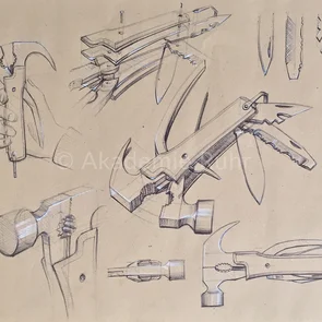 Einen Großteil deiner Industrial Design Mappe sollten Produktstudien ausmachen. Hier ein Beispiel für perspektivische Darstellungen eines Objektes.