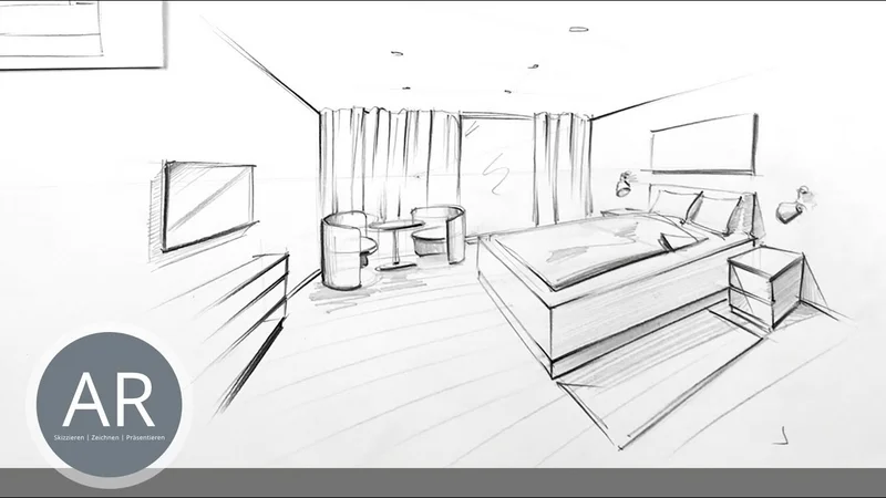 Räume in Zwei-Punkt-Perspektive zeichnen. Fortbildung für Interior-Designer