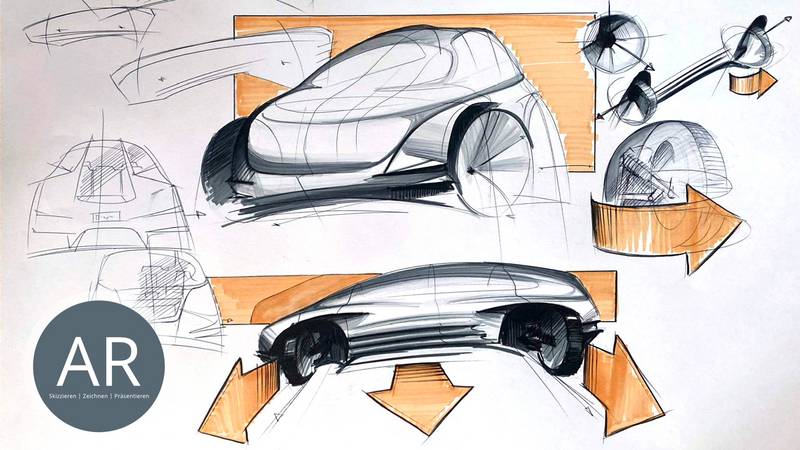 Bewerbungsmappe Design und Mobilität – erfolgreiche Mappenarbeit eines Teilnehmers nach dem Mappenkurs HfG Gmünd