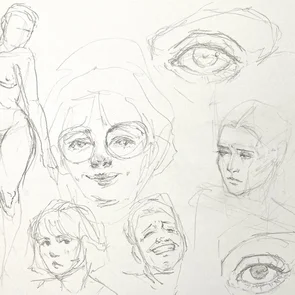 Bildende Kunst studieren. Die Akademie Ruhr Mappenbeispiele für den Studiengang Bildende Kunst zeigen dir die verschiedenen Bereiche des Studiums. Gesichter zeichnen ist ein Teil unserer Kursinhalte