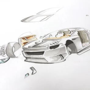Eine aussagekräftige Bewerbungsmappe Transportation-Design hat die Aufgabe der Jury dein Talent zu zeigen. Du kannst dafür deine Fahrzeug-Skizzen auch in einer Explosionszeichnung vorstellen
