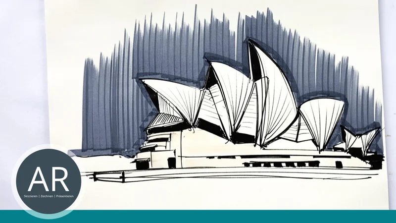 Das Sydney Opera House Skizze  – Ein Meisterwerk der Architektur.