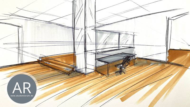 Innenarchitektur studieren an der ADBK München - Beispielmappe Innenarchitektur