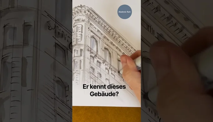 Architektur-Mappe vorbereiten: Perspektive am Flatiron Building  | Akademie Ruhr