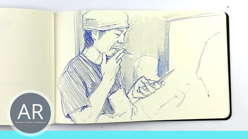 Menschen in Bewegung zeichnen lernen im Urban Sketching Zeichenkurs