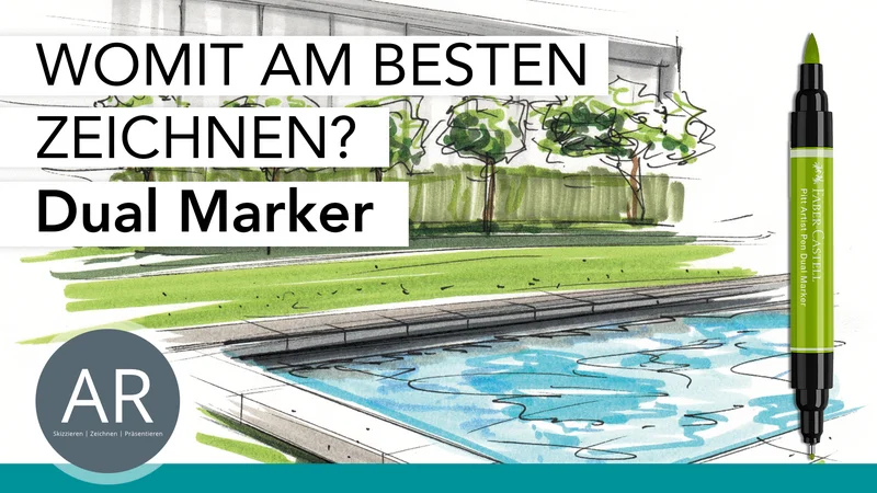 Wasser zeichnen mit Aqua Dual Markern: Starke Techniken für Architektur-Mappen