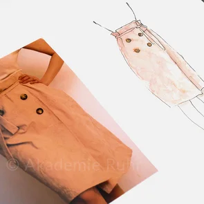 Die hier gezeigten Mappenbeispiele Mode-Design zeigen eigene Kollektionen der Kursteilnehmer. Es sind Mode-Zeichnungen in Aquarell-Technik oder auch Marker-Technik