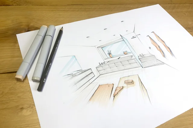 Handskizzen als effektives Präsentation- und Gestaltungswerkzeug für Bad Designer