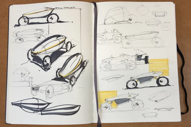 Auch Skizzenbücher kannst du in deiner Bewerbungsmappe für Transportation Design einreichen 