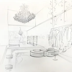 Hier siehst du Mappenbeispiele Retail-Design die mit etwas Farbakzenten ihre Wirkung deutlich erhöhen. Natürlich spielt die räumliche Darstellung eine wichtige Rolle