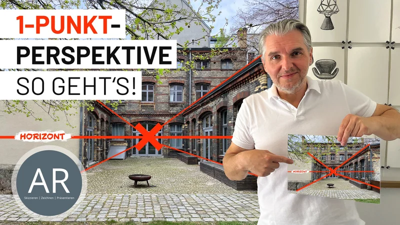 1-Punkt-Perspektive zeichnen lernen – perfekt für dein Architekturstudium