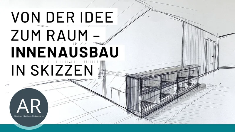 Raumvision auf Papier – Die Kraft der Innenausbau-Skizze in Zwei-Punkt-Perspektive