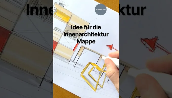 Innenarchitektur skizzieren So entsteht eine Raumidee | Mappenkurs