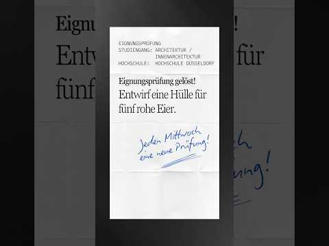 Eignungsprüfung Architektur: Hülle für 5 Eier gelöst | Mappenkurs Akademie Ruhr